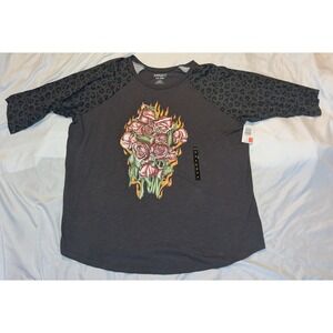 Super Soft By Torrid Women's Slub Jersey With Flowers And Leopard Print Size 4